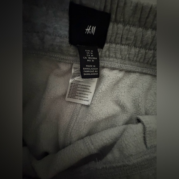 H&M Gray Jogger Sweatpants Black Zipper Pockets Moto style knees Medium - Picture 2 of 10